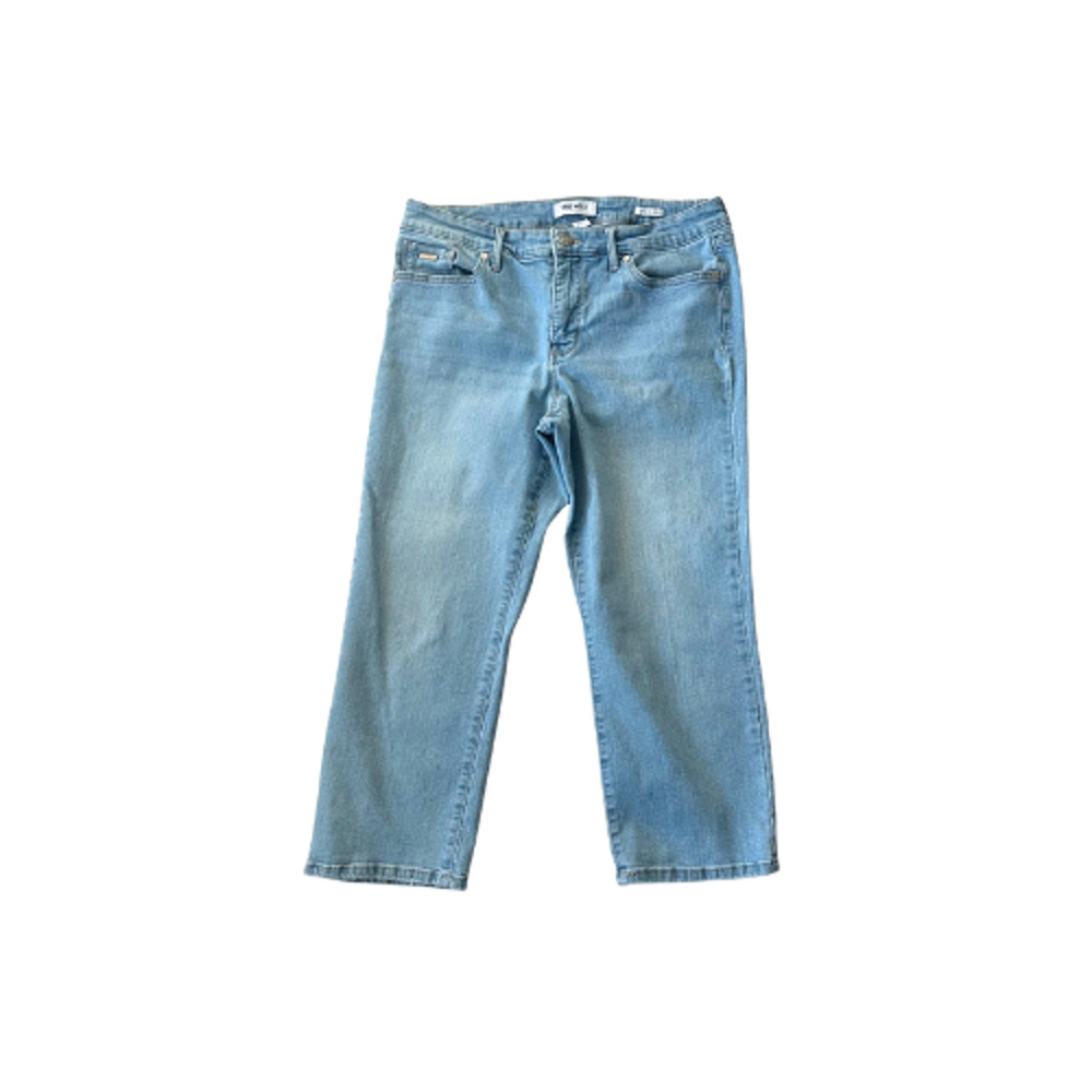 Nine West Chrystie Capri Jeans Cropped Stretch Women’s 10 Light Wash Blue Denim